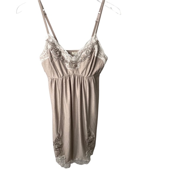 Soma Other - Soma Cool Nights Tan Nude Lace Neglige Nightgown Nightie XS